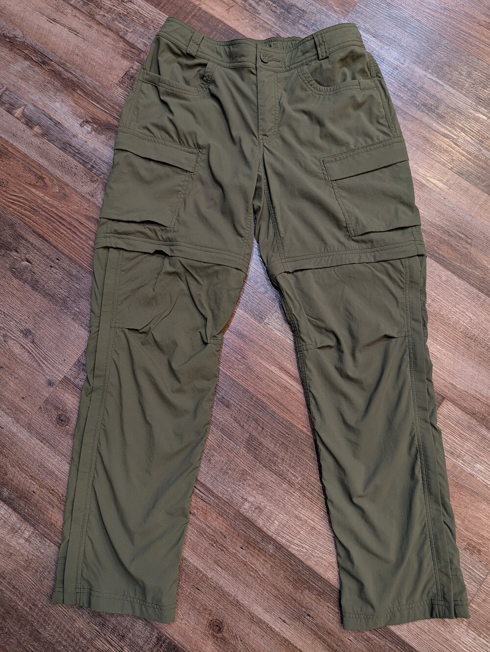 REI Women's Sahara Convertible Zip Off Pants Olive Green Sz 8